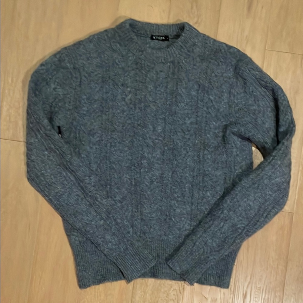 Tiger of Sweden blue/grey cable wool sweater
